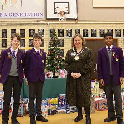 Mayor of Tunbridge Wells, visits Hilden Grange school.